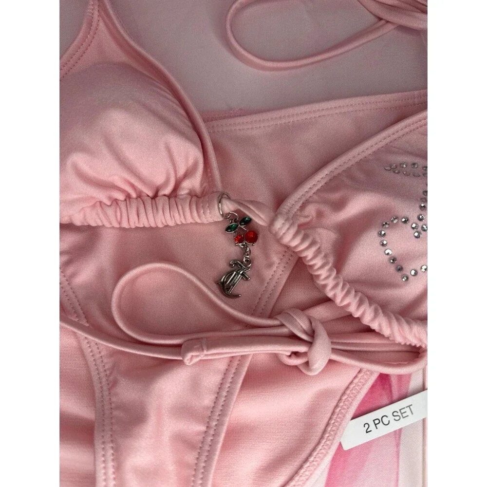 Juicy Couture Pink Cherry Bikini Swimsuit, Small